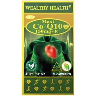 Wealthy Health辅酶Q10 60粒复护心脏辅酶呵护心脏澳洲进口保健品