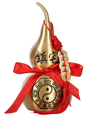 铜葫芦摆件纯铜镇宅招财开口空心