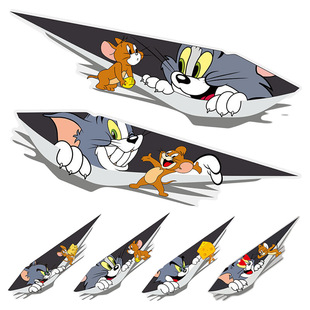 汽车贴纸遮挡划痕车身保险杠车门电动摩托车个性创意遮盖刮痕动漫