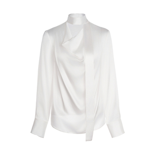 LYNEE【黑标檀韵】砂洗真丝衬衫女2025秋新款16MM桑蚕丝飘带上衣