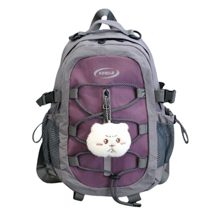 胡子鸡仔复古撞色山系小书包少女学生轻便双肩包户外徒步旅行背包