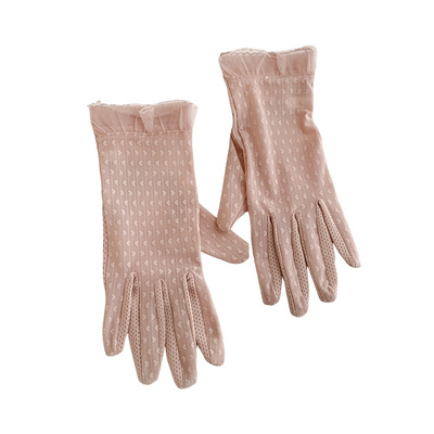 粉色防晒手套女士夏季薄款透气