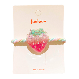 儿童亮闪闪草莓发绳女童高弹力可爱小熊皮筋扎头发不伤发头绳头饰