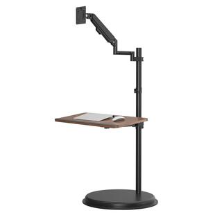 显示器落地式移动支架站立工作台伸缩旋转键盘托架屏幕悬挂机械臂