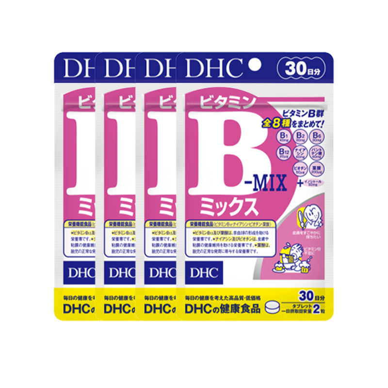 【自营】DHC复合维生素B族片含维c肌醇8种种VB60粒*4袋周期装