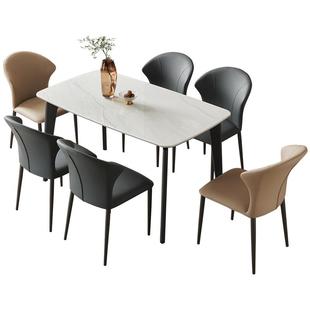 全友家居意式轻奢高级感微晶石餐桌小户型家用长方形饭桌2025新款