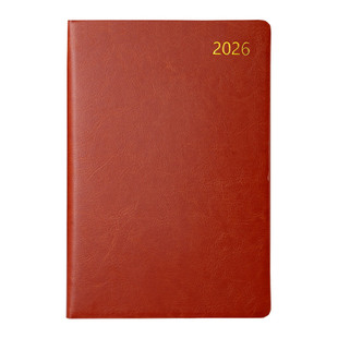 日程本定制2026年笔记本年历本25K加厚皮革商务记录本a4手账本一日一页工作会议a5效率手册本子16K记事本刻字