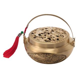 龙凤呈祥全铜火炉结婚火铳陪嫁暖手炉取暖家用室内中式提手旺夫炉