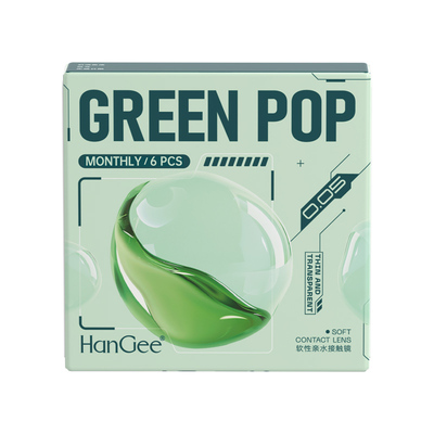 HanGee月抛6片装近视隐形眼镜小直径透明盒带度数旗舰店官网正品