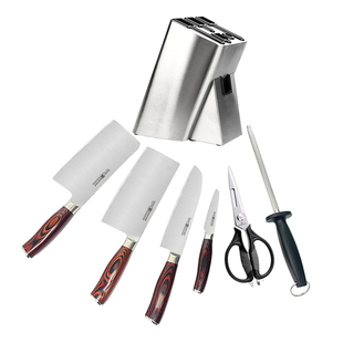 德国三叉进口菜刀五件套装wusthof高碳不锈钢家用剪切片斩骨刀具