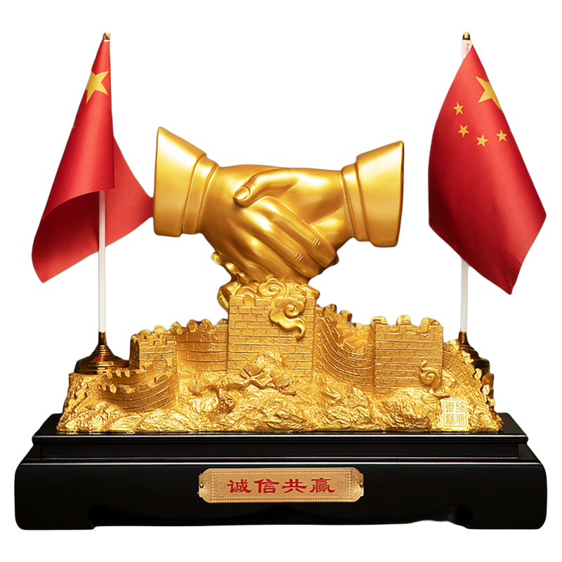 合作共赢握手摆件办公室工艺开业