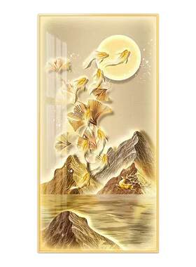 九鱼聚财LED灯画玄关装饰画