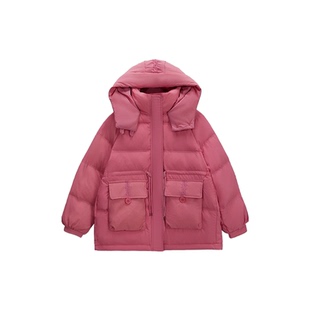 Jeanswest/真维斯轻薄鸭绒羽绒服女秋冬短款保暖通勤百搭外套E