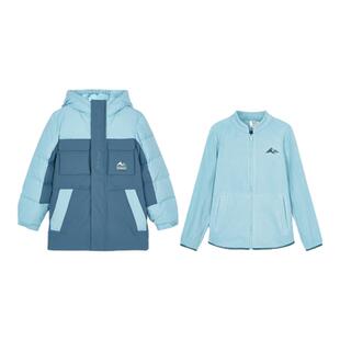 Skechers斯凯奇秋冬男女童三合一羽绒服摇粒绒外套两件套P424K011