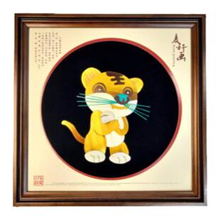 十二生肖卡通麦秆画 手工制作 地方特色工艺品 礼品家装品 中国风