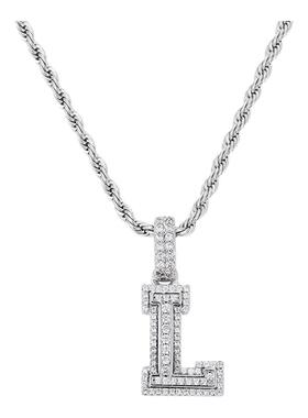 zeroline镶钻字母项链女毛衣链