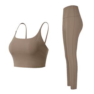 岚纹健身服套装女紧身弹力透气瑜伽内衣跑步训练网红运动两件套新