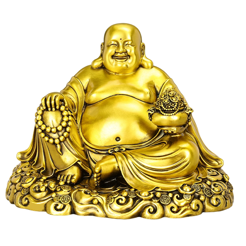 铜弥勒佛笑佛家居供奉装饰品摆件