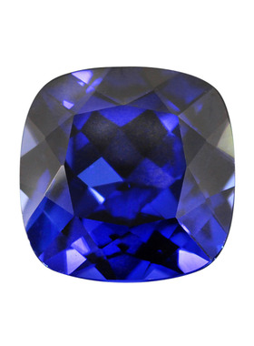 5A级天然底肥正方34#蓝刚玉裸石 枕形戒面人造合成蓝宝石高净度
