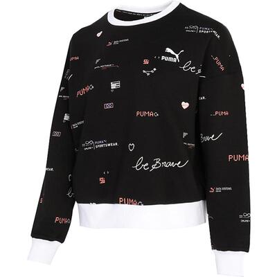 Puma/彪马正品当季新款DIGIT AOP 女子印花圆领休闲卫衣531280-01
