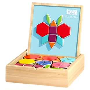 七巧板磁力拼图3到6岁男孩女孩磁吸磁性几何积木儿童益智智力玩具