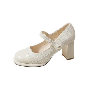 法式晚晚风玛丽珍鞋女春秋季小香风单鞋2026新款配裙子气质高跟鞋