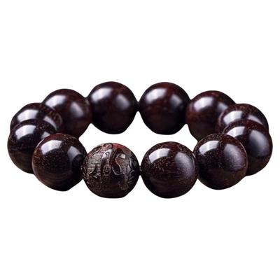 正宗印度小叶紫檀手串檀香木作十二生肖雕刻男女文玩盘玩佛珠念珠