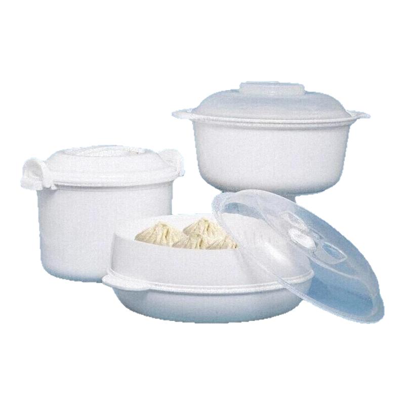 茶花微波炉专用蒸笼器皿加热容器饭盒碗徽波炉热菜食品级蒸盒饭煲