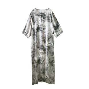 复古韵味国风水墨画文艺袍子连衣裙春夏原创宽松显瘦雪纺旅游长裙