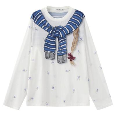 福蝶趣味手绘绑结小碎花罩衫