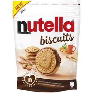 现货意大利进口费列罗能多益Nutella biscuits榛子巧克力爱心饼干