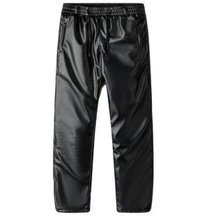 皮裤男款冬季加绒加厚2025新款棉皮裤加厚工作服防油防水加肥加大