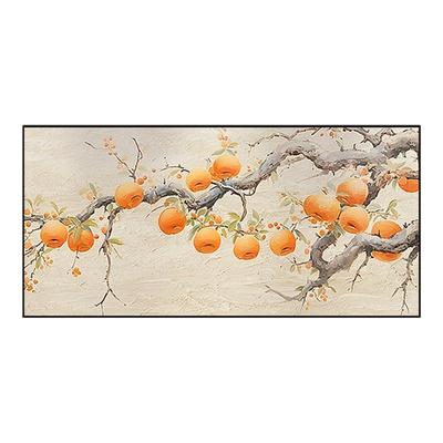 柿来运转客厅餐厅油画装饰画沙发背景墙挂画好寓意定制高级感壁画