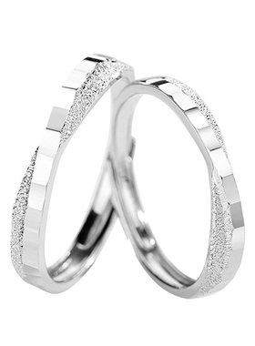 相濡以沫情侣戒指纯银对戒男女小众冷门指环一对不掉色可水洗刻字