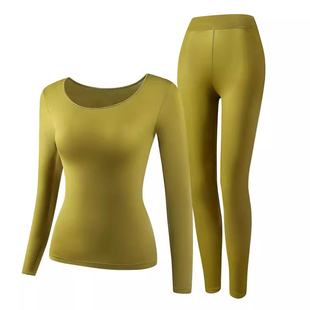 北极绒冰丝保暖内衣玻尿酸美肤肌底衣女男情侣打底衫秋衣秋裤套装