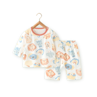 多比兔2026新款宝宝纯棉7分袖套装夏季外出服套装婴幼儿家居服