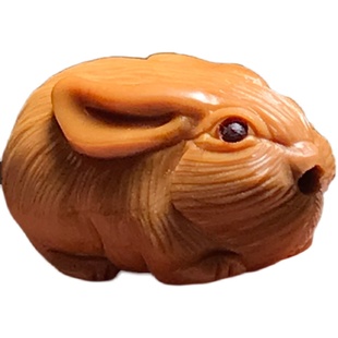 橄榄核单颗挂件招财兔可爱手工雕刻橄榄胡文玩手串小兔子动物吊坠