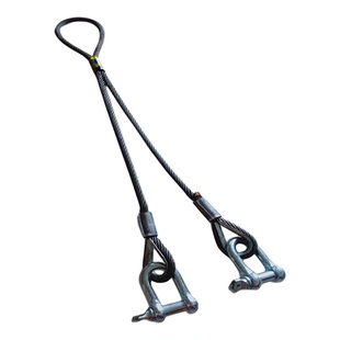 吊装钢丝绳索具压扣一拖二挂钩卸扣起重索具设备维修搬运工具18mm