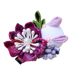 和风发饰樱花细工花簪布花头花