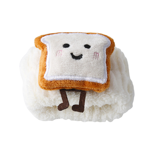 可爱芝士吐司洗脸手腕带防滴水防湿袖神器洗漱手环可爱卡通束发带