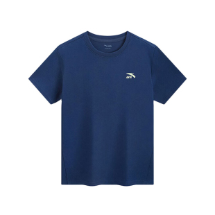 安踏儿童运动短袖男童女大小童2026吸湿透气上衣夏季新款纯棉T恤