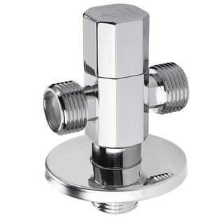 潜水艇一进二出三通全铜角阀家用一分二洗衣机龙头双出水阀门开关