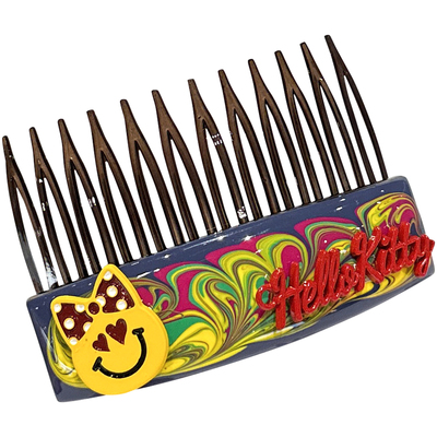 波点蝴蝶结笑脸晕染公主头发梳