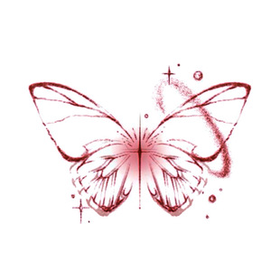 ONESMILE 血色蝴蝶 彩色可爱高级持久性感锁骨手臂女防水纹身贴