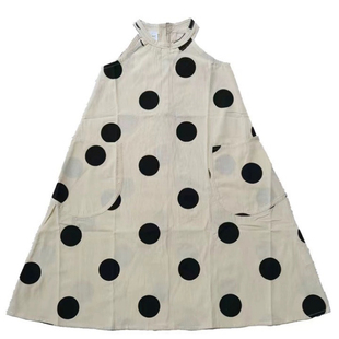 米素童装夏季新款沙滩海边气质长裙女童波点无袖洋气挂脖连衣裙子