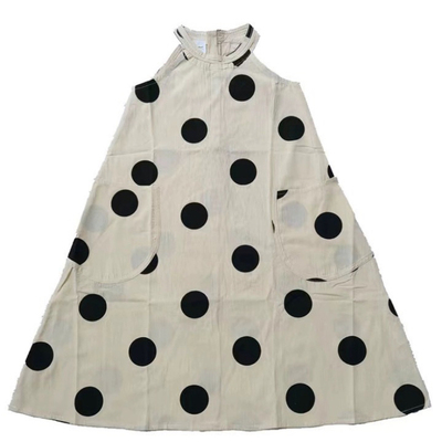 米素童装夏季新款沙滩海边气质长裙女童波点无袖洋气挂脖连衣裙子