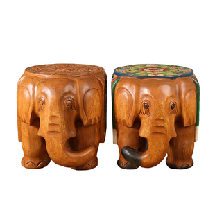 泰国大象凳子实木换鞋凳家用门口方凳坐凳花架小象矮凳木墩穿鞋凳