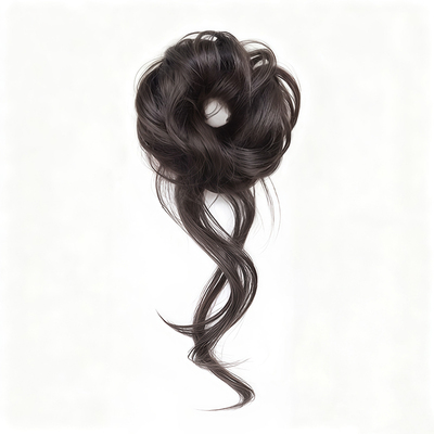 lsn洛丝娜新中式龙须丸子头假发