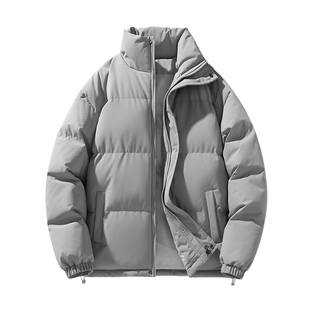 纯色立领户外防寒青少年秋冬情侣款面包服防风防寒厚款宽松棉服男