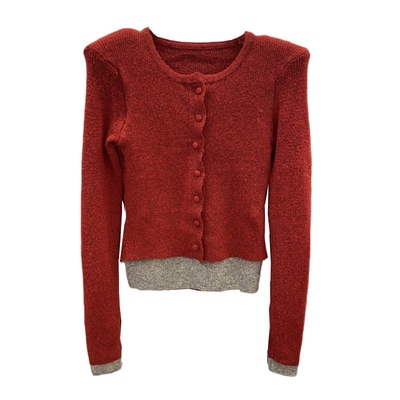 加绒抽绳蕾丝边阔腿裤毛衣套装女